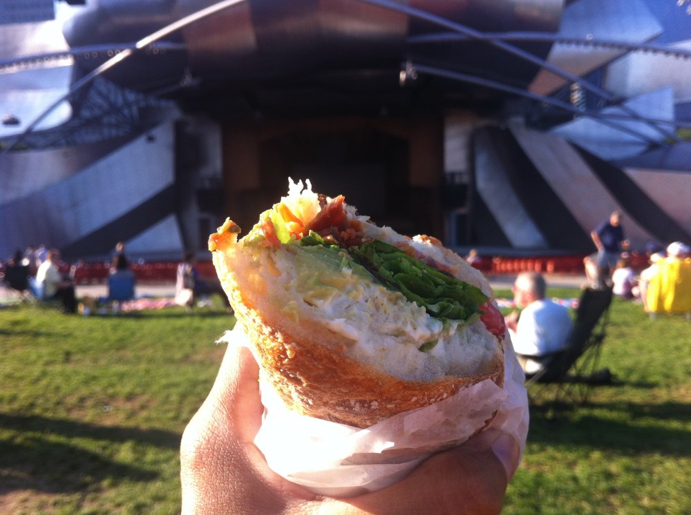 Enjoying a Pastoral BLTA at Millennium Park Pastoral BLTA