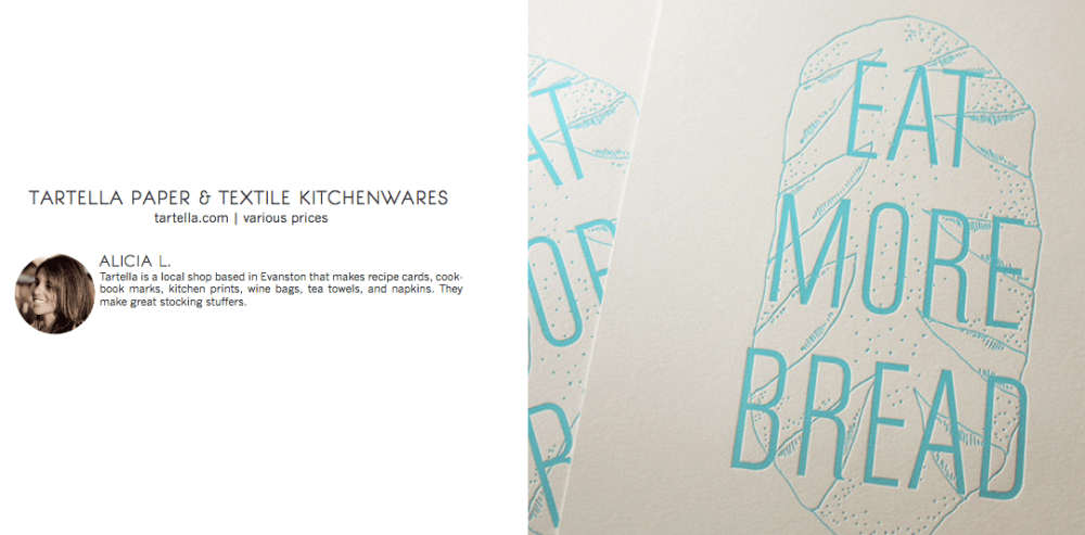 Chicago Food Bloggers Gift Guide Tartella