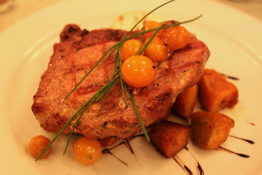 Las Clementinas grilled thick cut pork chop