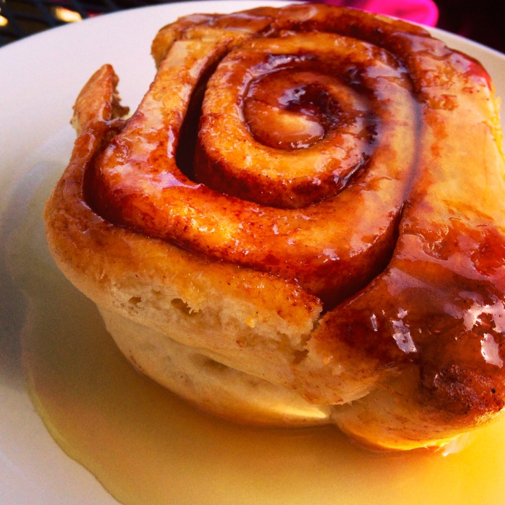 Bread and Wine Whiskey glazed cinnamon roll