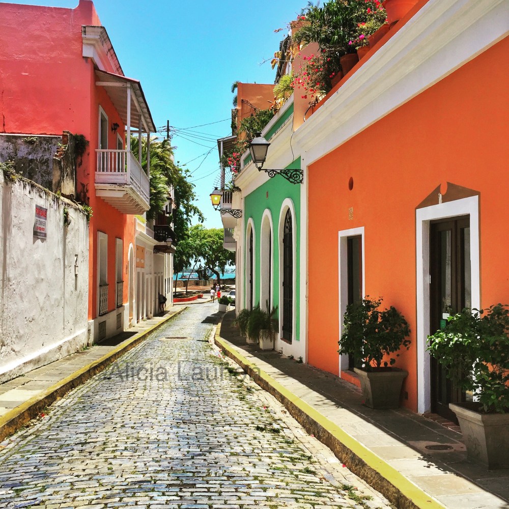 Old San Juan View to Ocean from Street July 2017